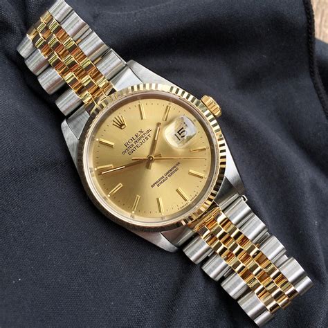 rolex steel/18ky mens champagne watch|Rolex Datejust 36 16233 .